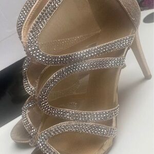 Thalia Sodi Gold Rhinestone Heels